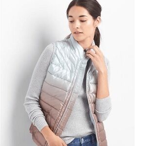 Gap Metallic Ombré Lightweight Puffer Vest XS